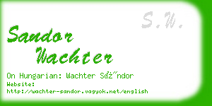 sandor wachter business card